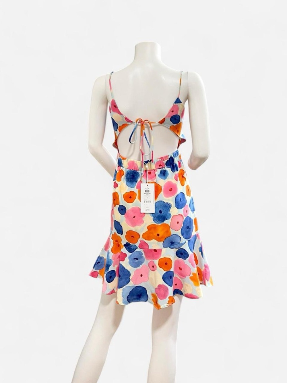 VILA Multicolor Floral Watercolor Slip Dress - Picture 4 of 8